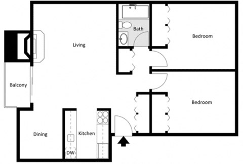2 Bedroom 1 Bathroom Home